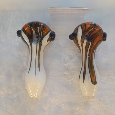 Reverse glass pipe (orange/white)