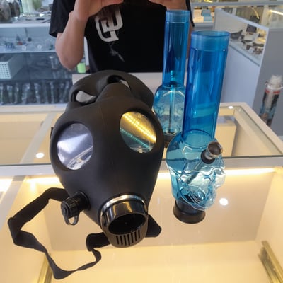 Gas mask & acrylic pipe set Blue